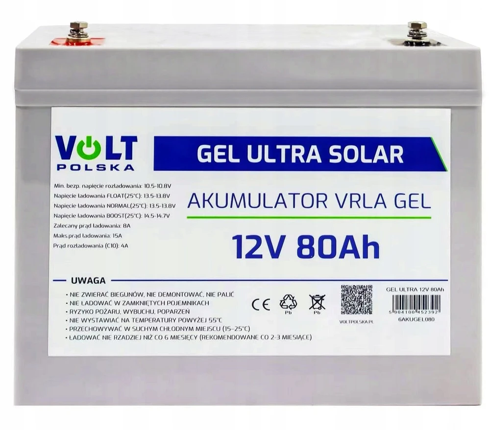 Akumuliatorius Volt Polska Gel VPRO 12V 80Ah