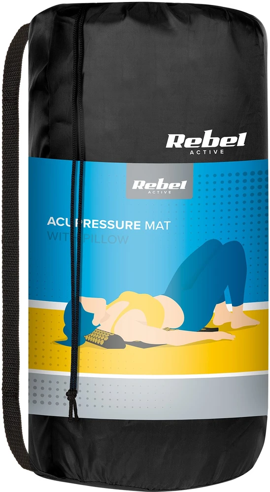 Mata „Rebel Active“ akupresūros kilimėlis su smaigaliais, 110 x 42 cm, XL, pilki smaigaliai