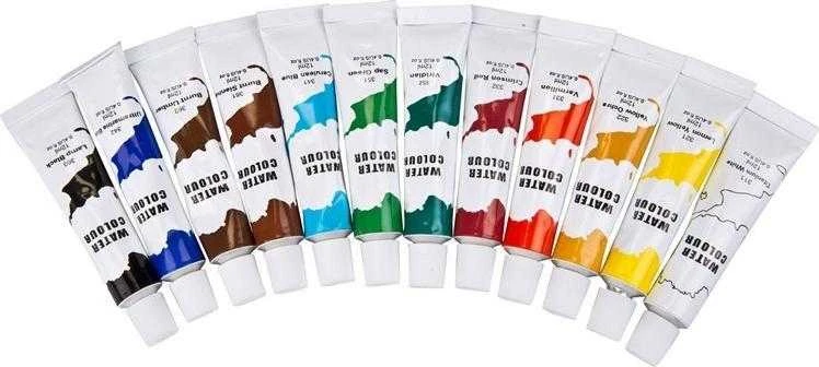 Other Brand Akvareliniai dažai 12 ml tūbelėse, 12 spalvų