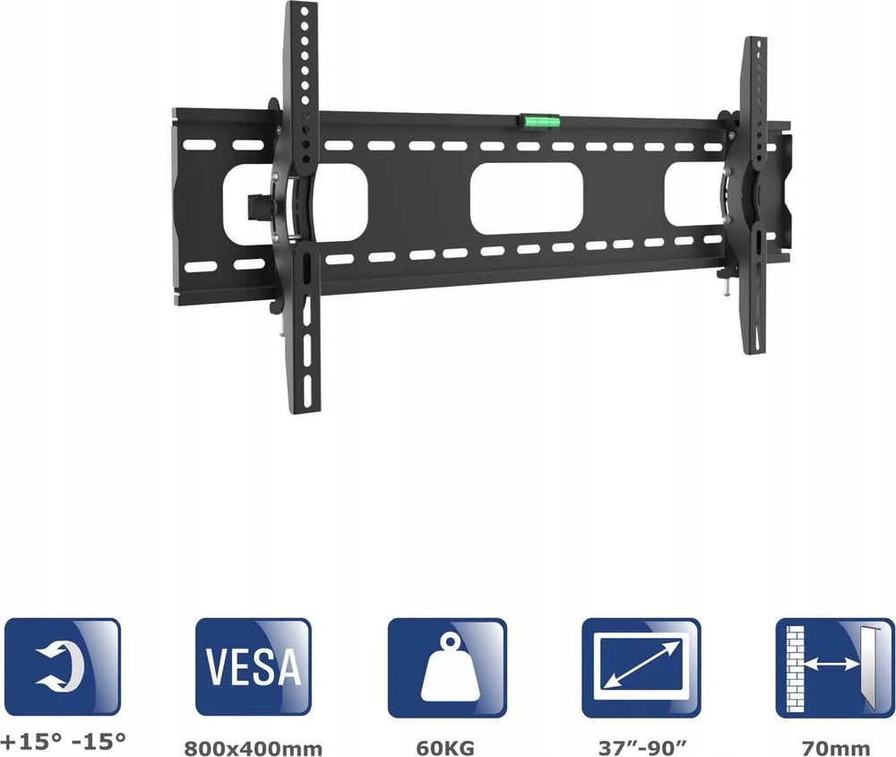 Akyga AKYGA AK-MB-08 televizoriaus sieninis laikiklis 60kg VESA 800x400mm 37-90 colių