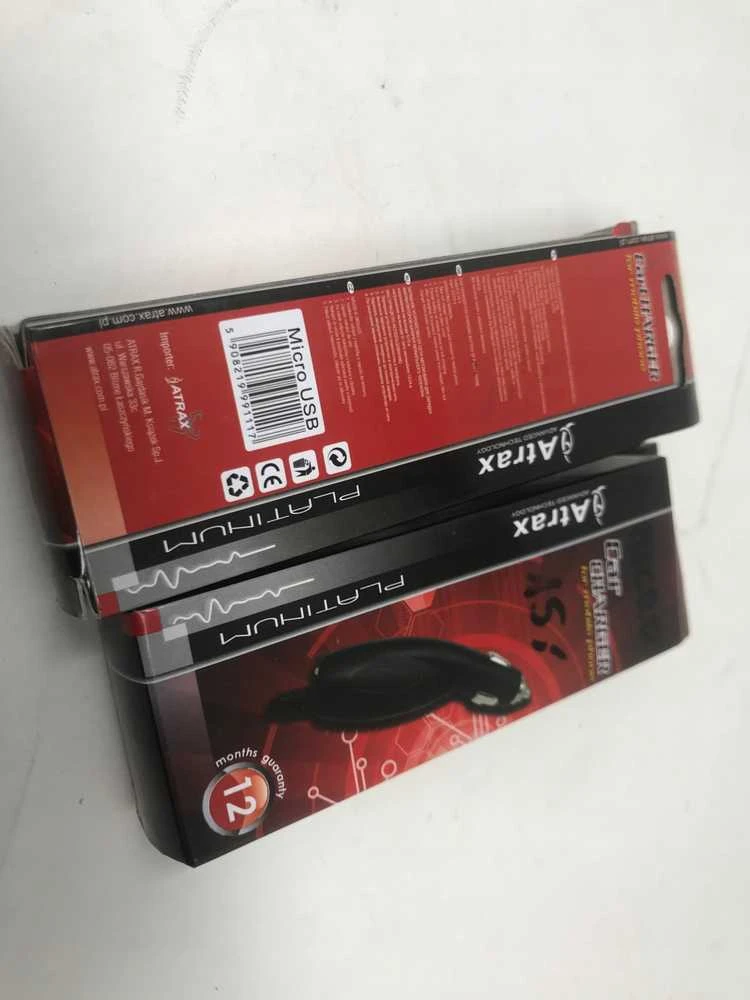 Įkroviklis Akyga ATX Platinum Premium Car charger 12 / 24V / 1A + Micro USB cable Juodas (Raudona Blister)