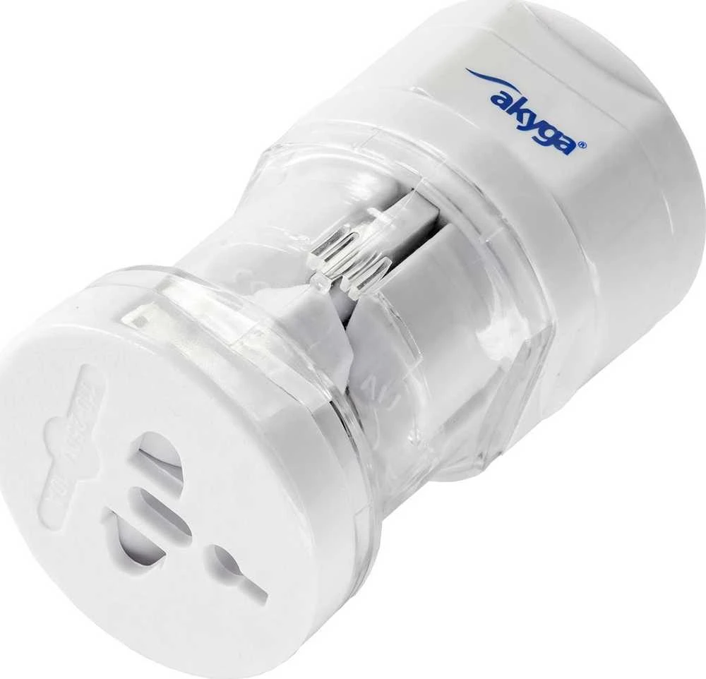 Akyga JAV AS JK kelionių adapteris ES 250V 10A balta (AK- AD- 61)