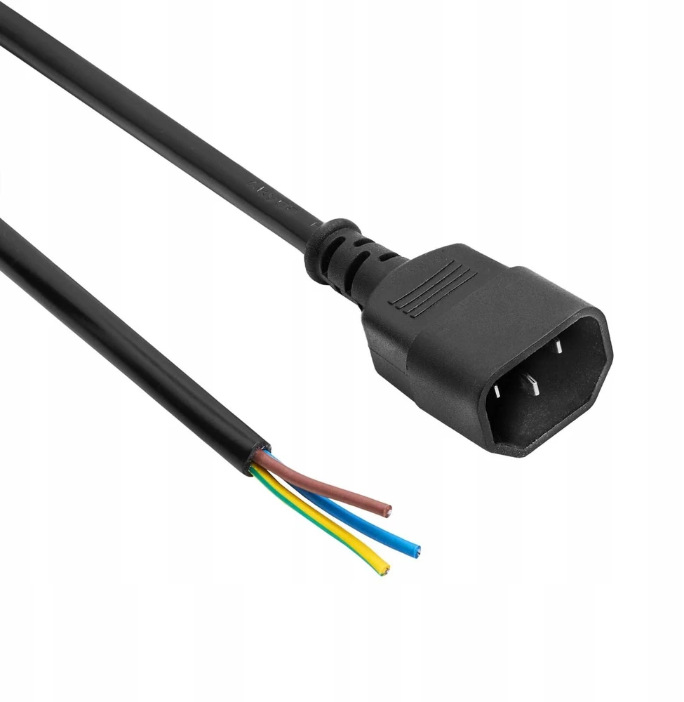 Akyga maitinimo kabelis su atviru alavo AK-OT-09C CU 3x1mm IEC C14 1.8m