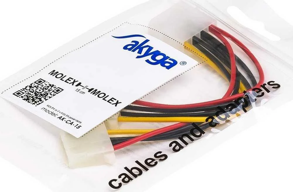 Akyga Oem Molex maitinimo laidas 2x Molex - 15cm