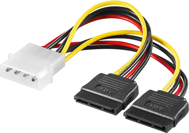 Akyga Oem Molex maitinimo laidas - 2x SATA - 15cm