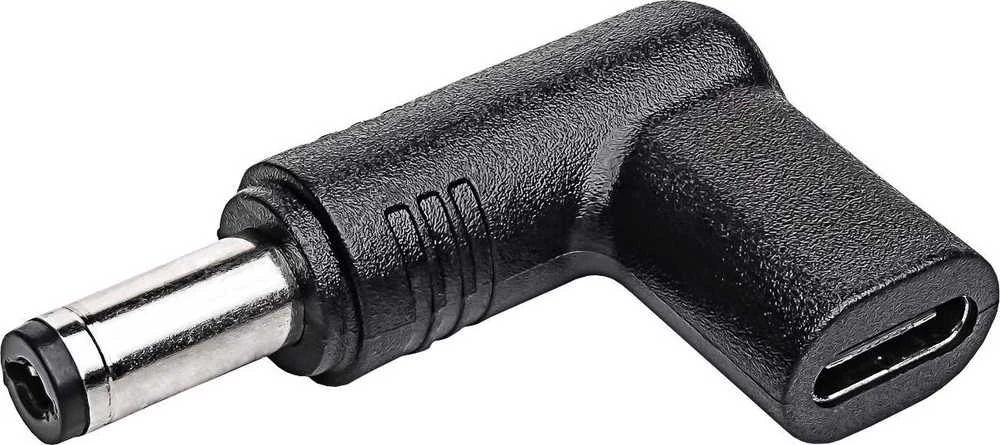 L-formos USB-C į DC 5.5/2.1 mm adapteris