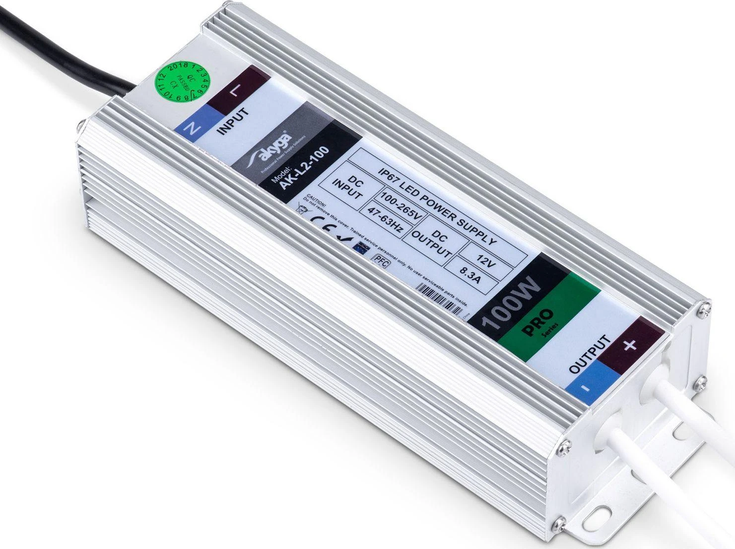 Maitinimo šaltinis Akyga 12V 8.3A 100W IP67
