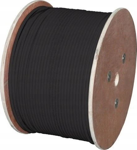 F/UTP cat.6 kabelis, telekomunikacijų, PE išorinis gelis, Fca 4x2x23 AWG, 1Gb/s (10Gb/s iki 55m), juodas, 500m - ALANTEC