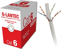 Q Lantec Tinklo kabelis - A-LAN KIU6PVC305Q Cat6 U/UTP 305 m Pilkas