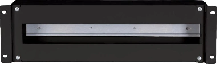 Įtampos paskirstymo skydelis 19" 3U, be komplektacijos, juoda ALANTEC