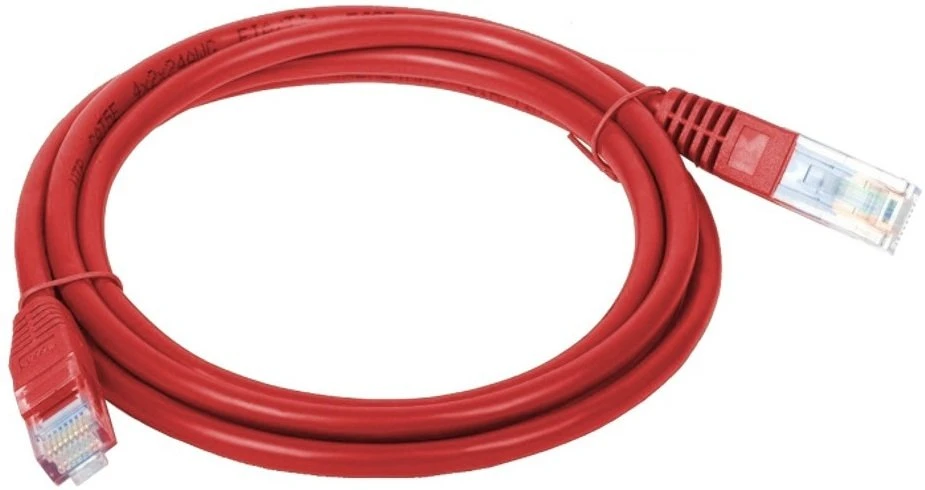 Patch-cord U/UTP kat.5e PVC 0.5m raudona ALANTEC