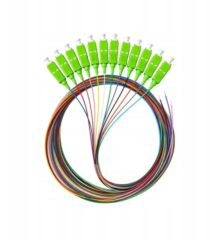 Alantec Pigtail SM 1J 9/125 kištukas SC/APC (G.657.A1) ilgis 2 m ''EASY STRIP'' pakuotė. 12 vnt. įvairiaspalviai (FOI-SCA-9SM-2-G657A-OP)