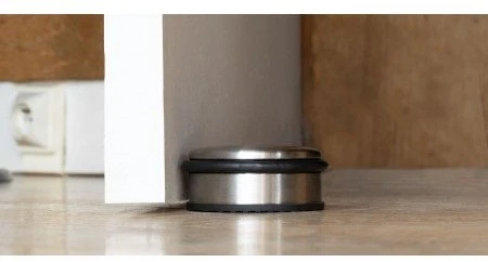 Alba DOORSTOP N, Juoda, Sidabrinė, Elastomero spalvos, Plienas, Tvirtinamas prie grindų, 1 vnt., 90 mm, 90 mm
