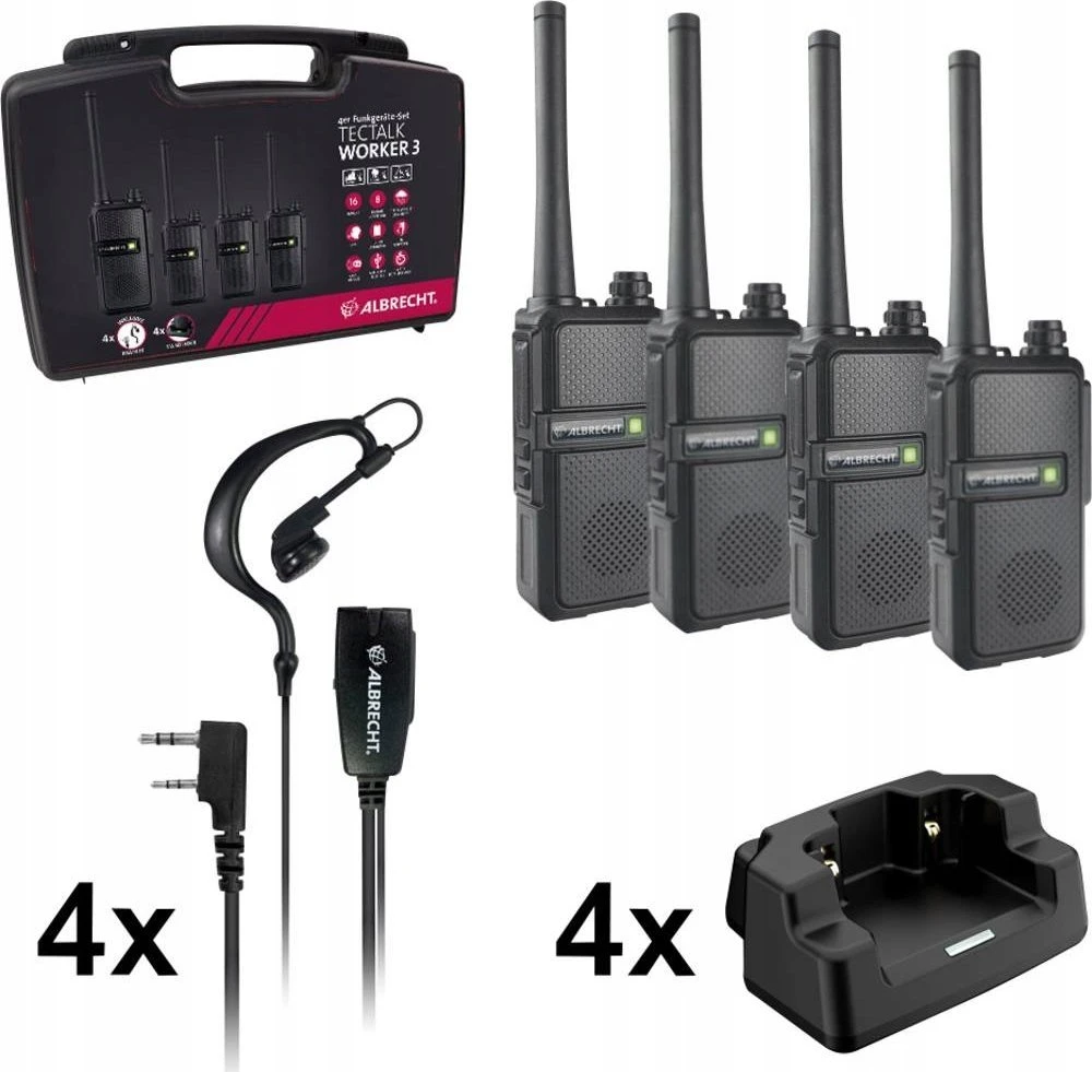 Albrecht Tectalk Worker 3 dėklų rinkinys iš 4, PMR446