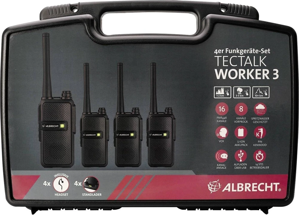 Albrecht Tectalk Worker 3 dėklų rinkinys iš 4, PMR446