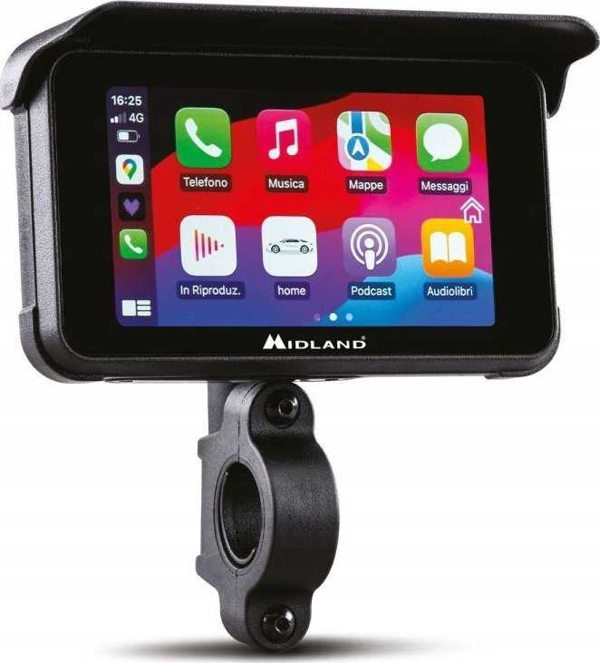 CarPlay ir Android Auto sistema motociklui Midland Bikeplay Guardian, su vaizdo registratoriumi
