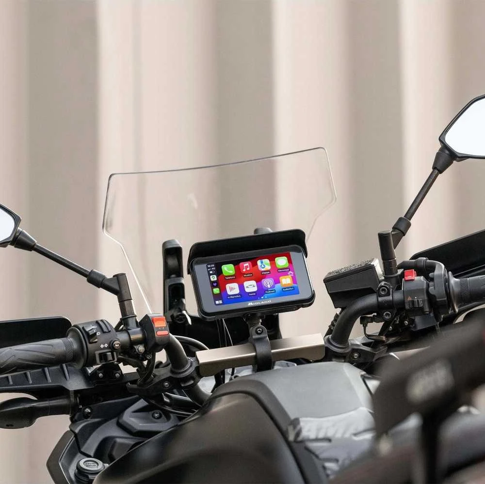 CarPlay ir Android Auto sistema motociklui Midland Bikeplay Guardian, su vaizdo registratoriumi