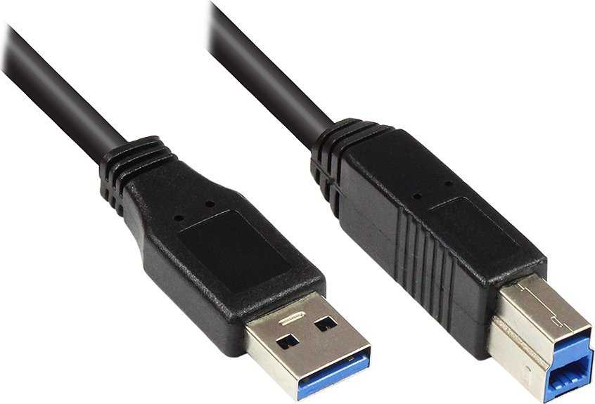 Good Connections Alcasa Alcasa 2710-S002 kabelis USB USB 3.2 Gen 1 (3.1 Gen 1) 0,2 m USB A USB B Juodas