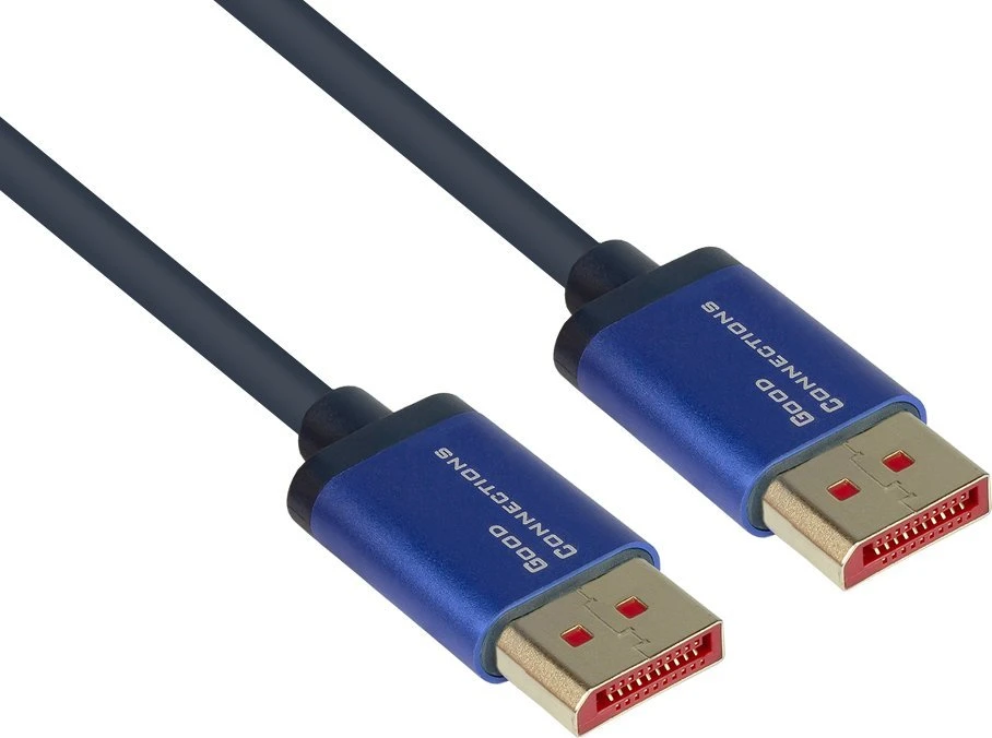 DisplayPort 1.4 laidas su mėlynais antgaliais