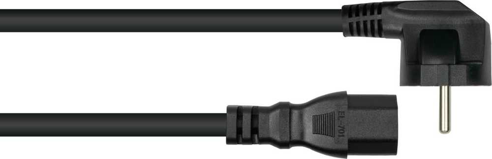 Maitinimo laidas Alcasa Kabelmeister SK0150-S050, maitinimo laidas, juodas, 5 m, kištukas E+F, IEC C15