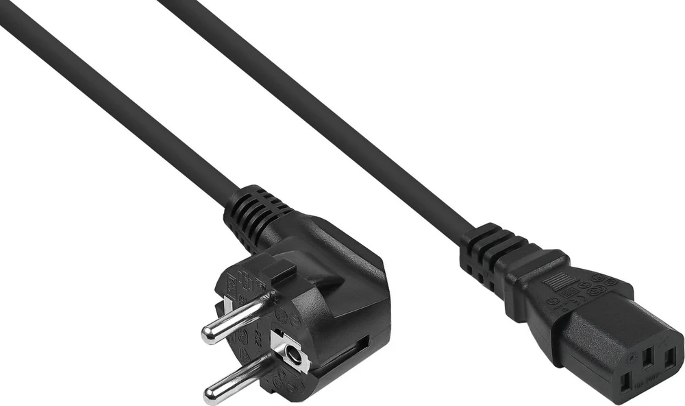 Nezatříděno Alcasa Kabelmeister SK1430-S010 maitinimo kabelis Juodas 1 m IEC C14 IEC C13