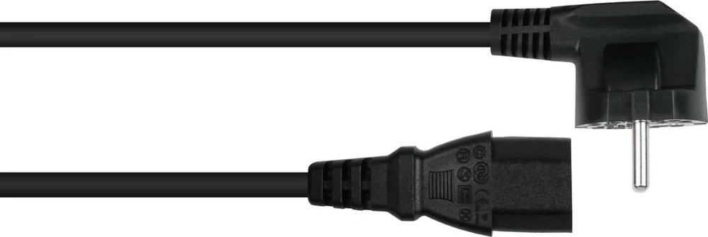 Nezatříděno Alcasa Kabelmeister SK1430-S010 maitinimo kabelis Juodas 1 m IEC C14 IEC C13