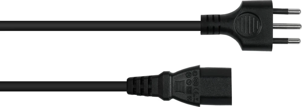 Nezatříděno Alcasa Kabelmeister SK6530-S018 maitinimo kabelis Juodas 1,8 m CEI 23-16 IEC C13