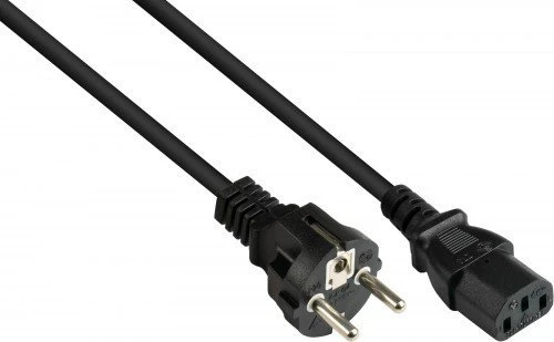 Nezatříděno Alcasa P0030-S050 Juodas maitinimo kabelis 5 m Maitinimo kištukas E+F C13 skydelis
