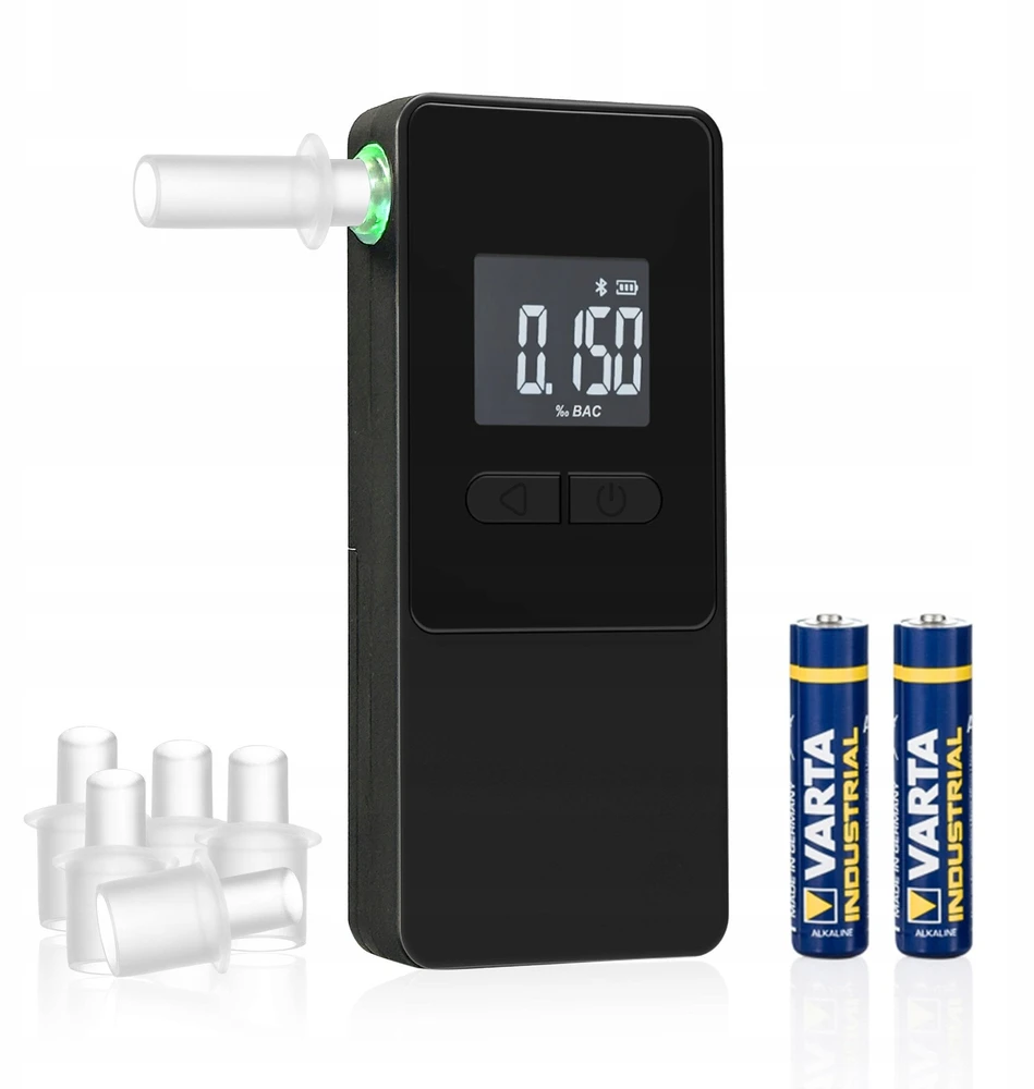AlcoAlert Smart Electrochemical breathalyzer, juodas