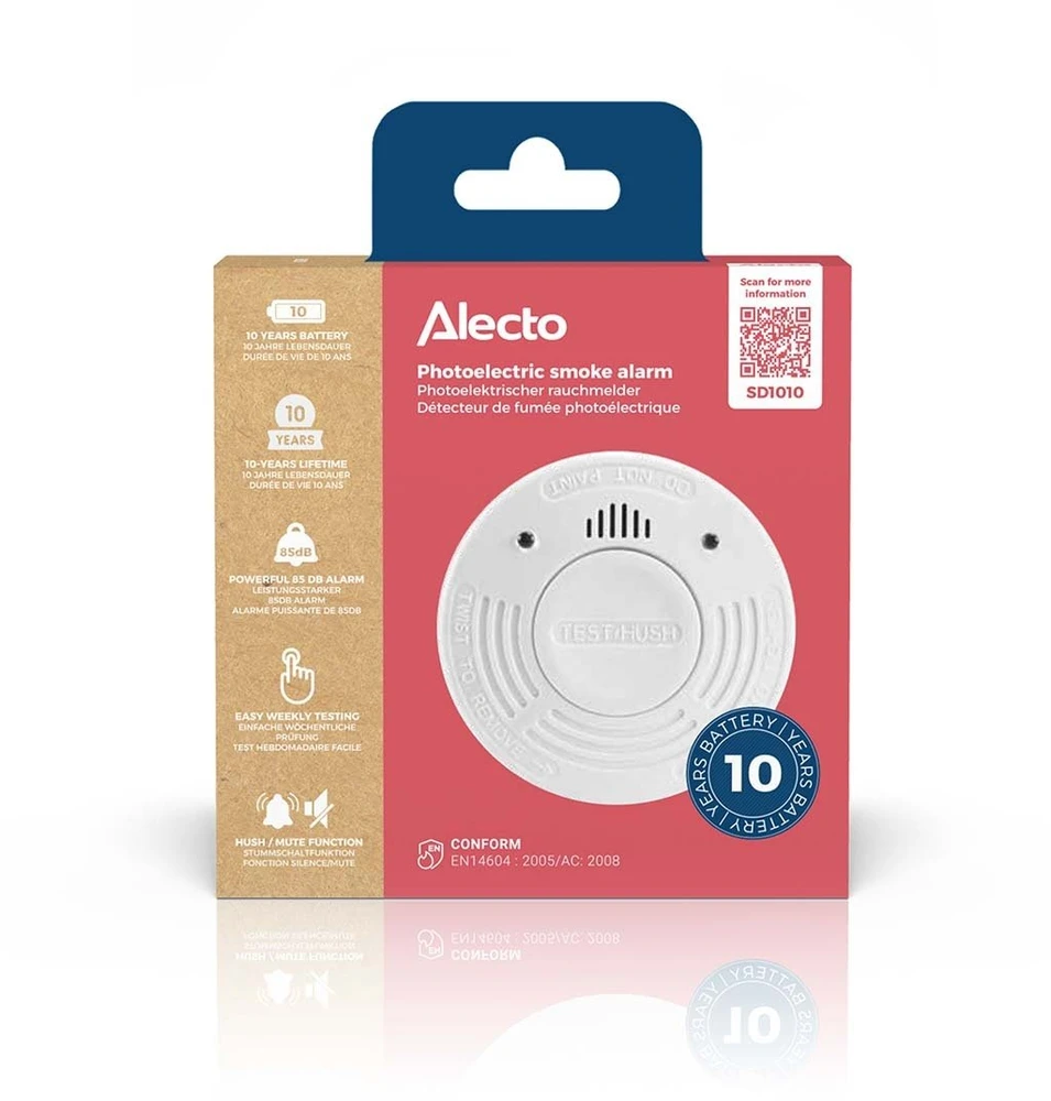 Alecto Alecto Smoke Detector with 10 year battery and sensor runtime
