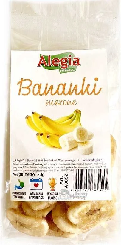 Aquario Alegia džiovinti bananai 50g Galiojimas iki 2024.06.01