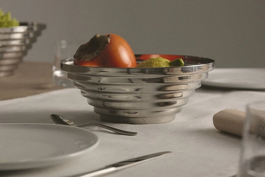 Alessi Majų dubuo apvalus sidabrinis