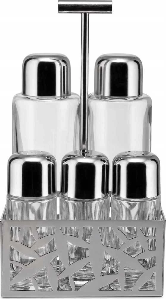 Alessi Cactus Condiment Set - oil,vinegar,S+P,spices MSA16