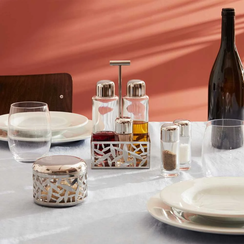 Alessi Cactus Condiment Set - oil,vinegar,S+P,spices MSA16
