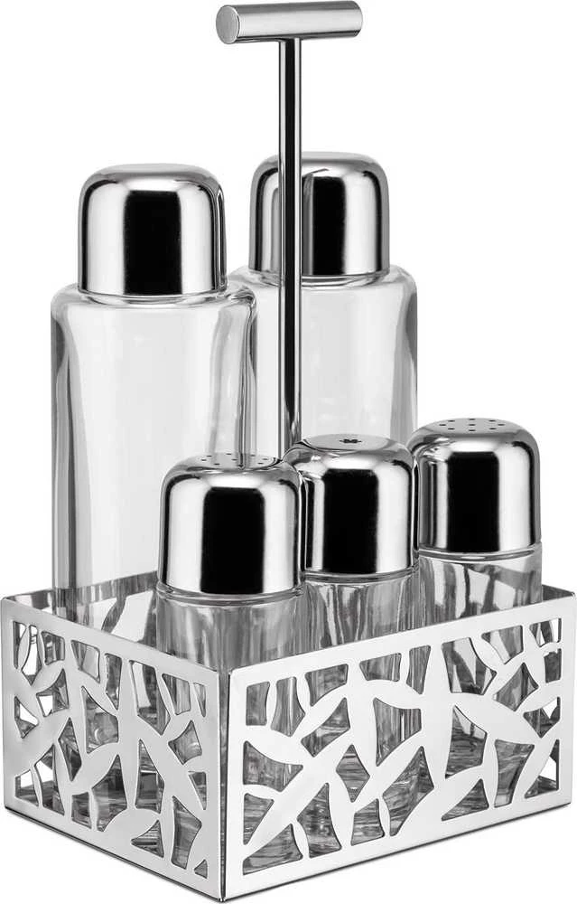 Alessi Cactus Condiment Set - oil,vinegar,S+P,spices MSA16