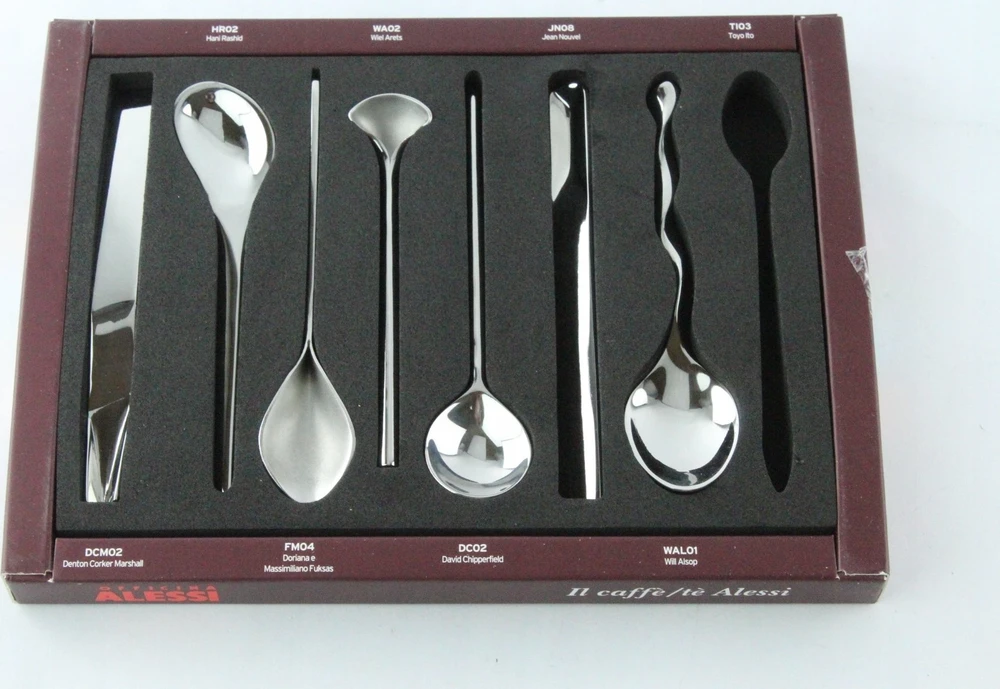 Alessi dizainerių rinkinys iš 8 kavos šaukštų MSPOONSET