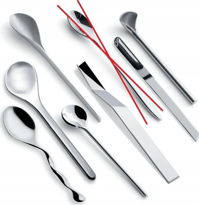 Alessi dizainerių rinkinys iš 8 kavos šaukštų MSPOONSET