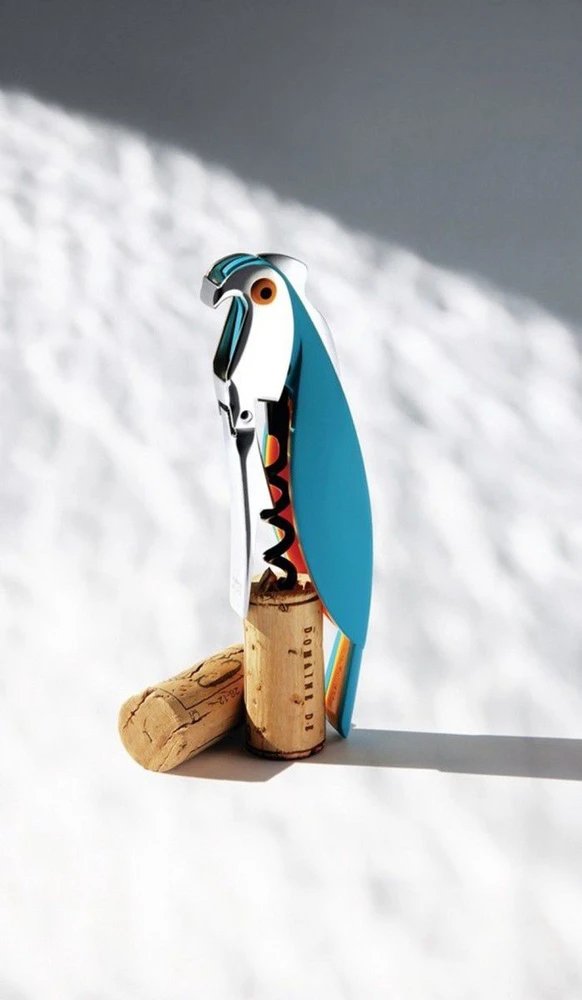 Alessi PARROT Korkociąg do butelių su aliuminio, mėlyna papuga-AAM32 AZ