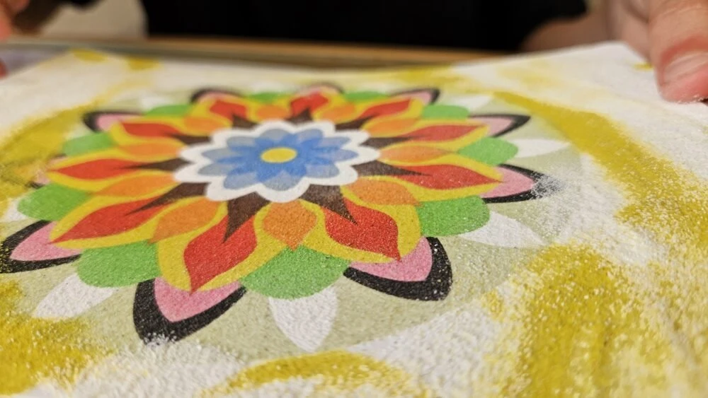 Alexander Aleksandro smėlio meno smėlio paveikslas Mandala 3 32475
