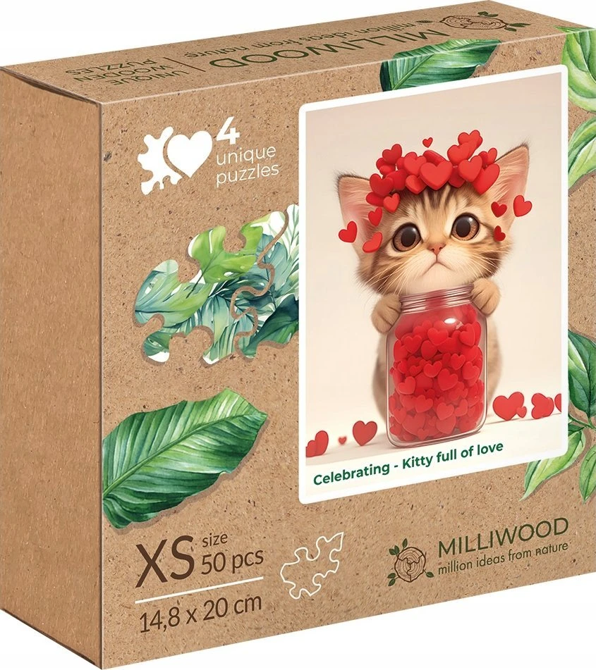 Alexander Wooden dėlionė Milliwood - švenčianti meilės kupiną kačiuką 50 vnt