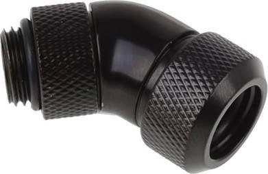 „Alphacool“ jungtis, 45 laipsnių, G1/4 colio vidinis sriegis, 13 mm išorinio skersmens kietas vamzdis – juodas