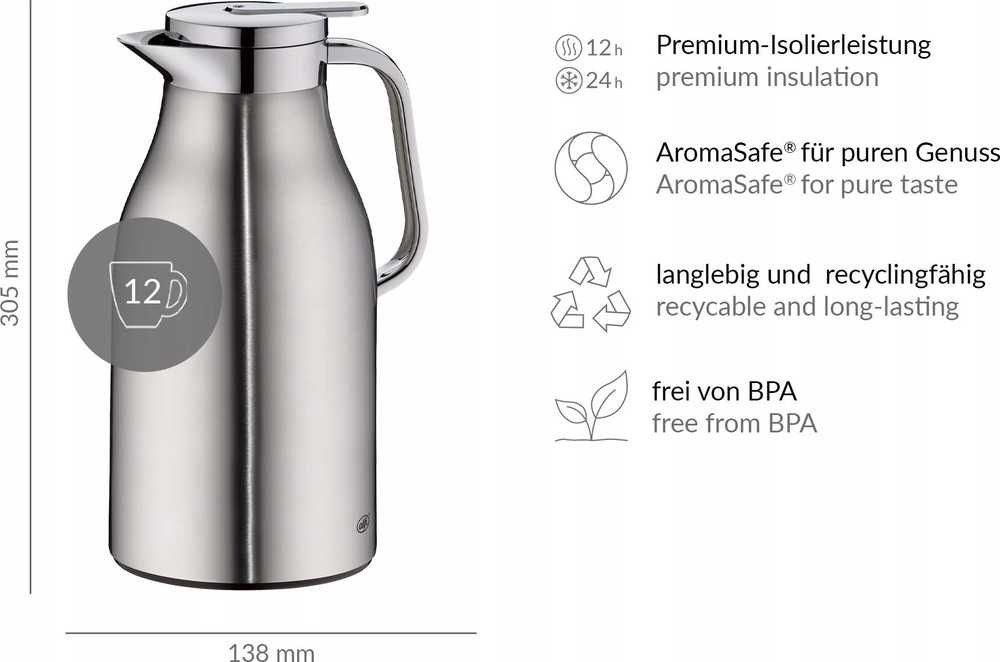 Alfi Termosas SKYLINE steel mat 1,50 l -
