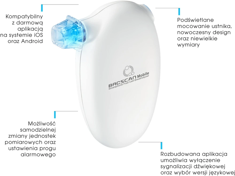 „Alkotesteris HI-TECH MEDICAL BACscan Mobile“ (elektrocheminis)