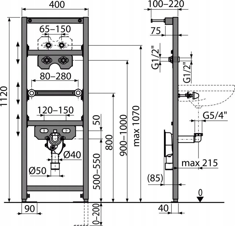 Alkotest A104/1120 rėmas / ALCA / RĖMAS / KRAUTUVO MONTAVIMO RĖMAS