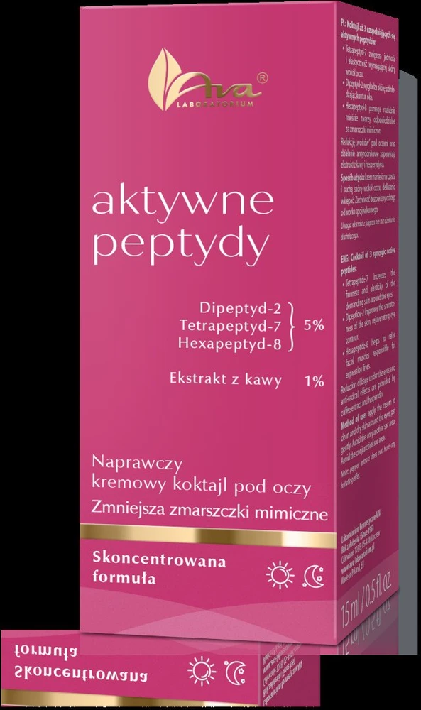 Alkotest Ava Laboratorium Aktyviųjų peptidų atkuriamasis kreminis paakių kokteilis 15 ml