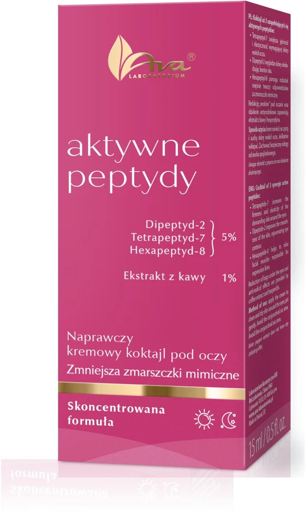 Alkotest Ava Laboratorium Aktyviųjų peptidų atkuriamasis kreminis paakių kokteilis 15 ml