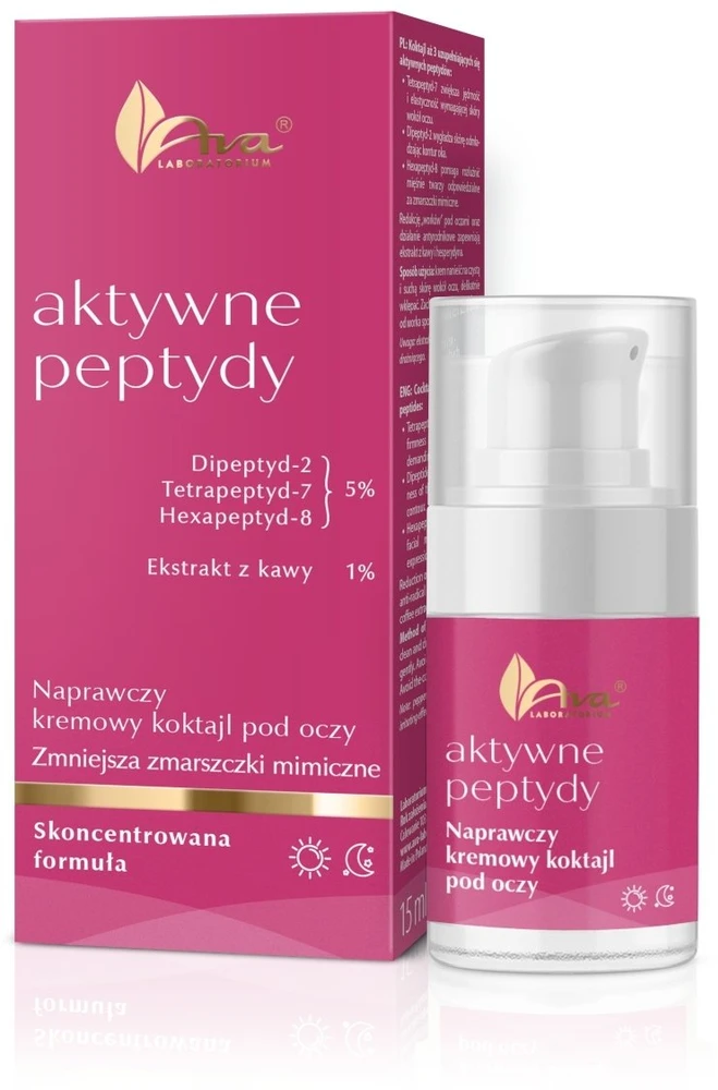 Alkotest Ava Laboratorium Aktyviųjų peptidų atkuriamasis kreminis paakių kokteilis 15 ml