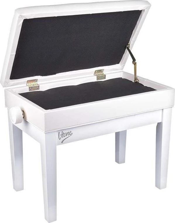 V-TONE ŁAWA 2 WH - pianino suolas su daiktadėže ir aukščio reguliavimu, baltas