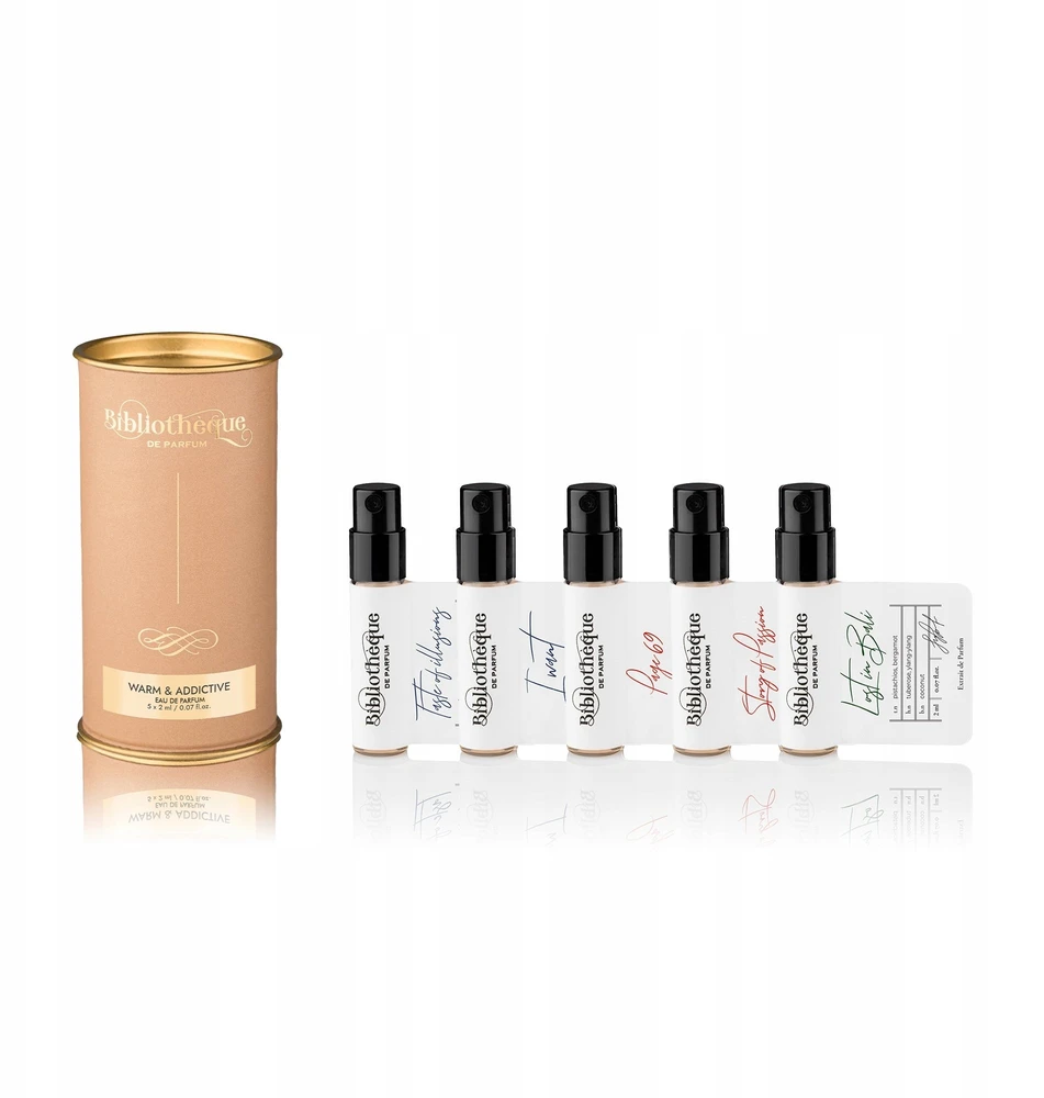Alkotest Bibliotheque De Parfum Šiltas ir priklausomybę sukeliantis kvepalų rinkinys 5x2ml