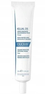 Ducray Kelual DS Squamo-Reducing Soothing Kreminis raminantis veido kremas sudirgusiai odai su paraudimu ir pleiskanojimu, 40 ml